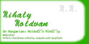 mihaly moldvan business card